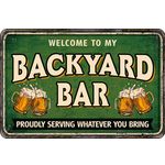 Sign Metal A4 Backyard Bar (h)