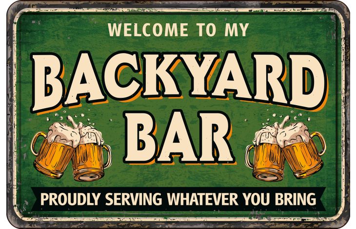 Plenty Gifts Sign Metal A4 Backyard Bar (h)