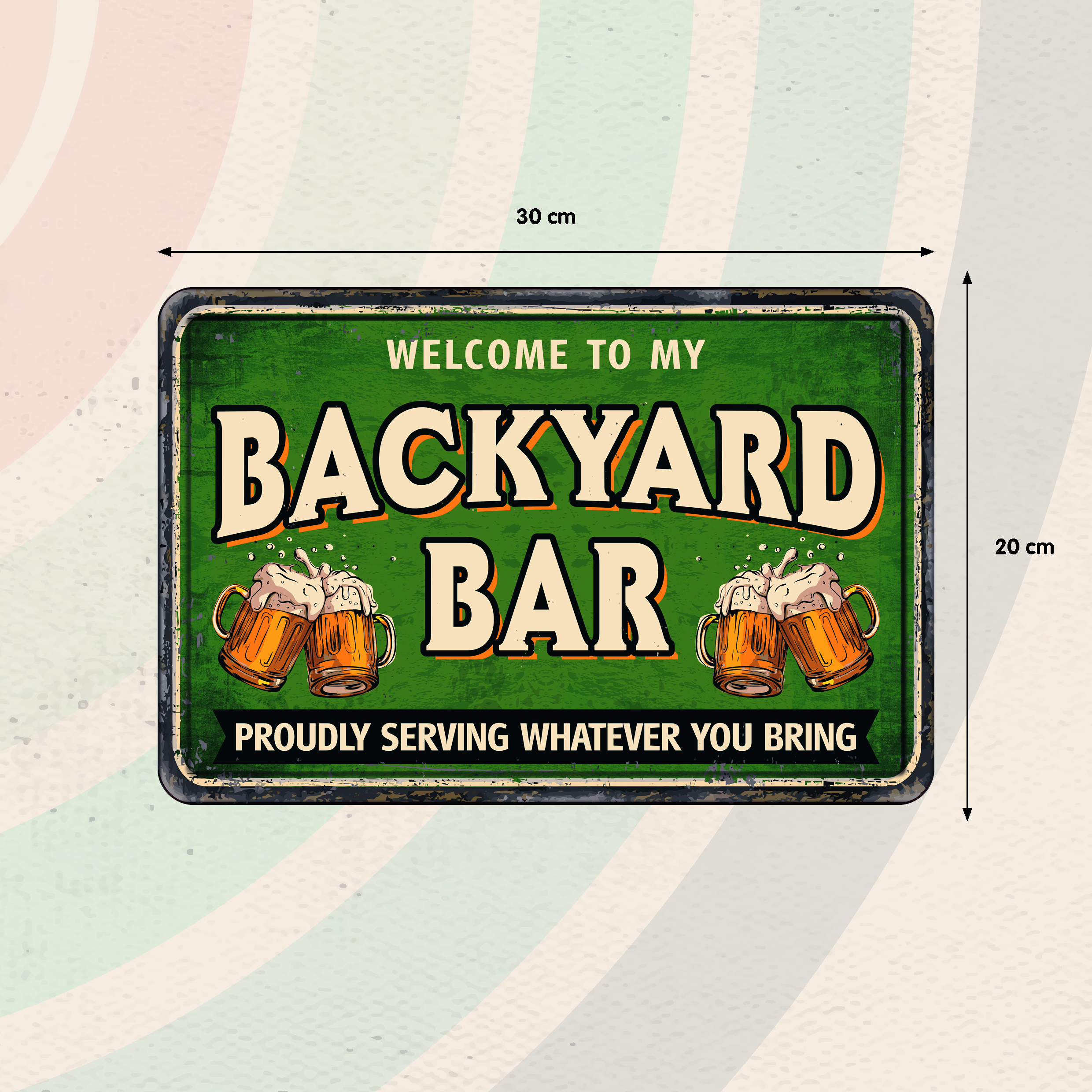 Plenty Gifts Sign Metal A4 Backyard Bar (h)