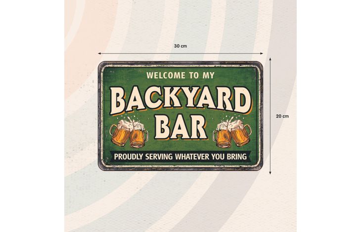 Plenty Gifts Sign Metal A4 Backyard Bar (h)