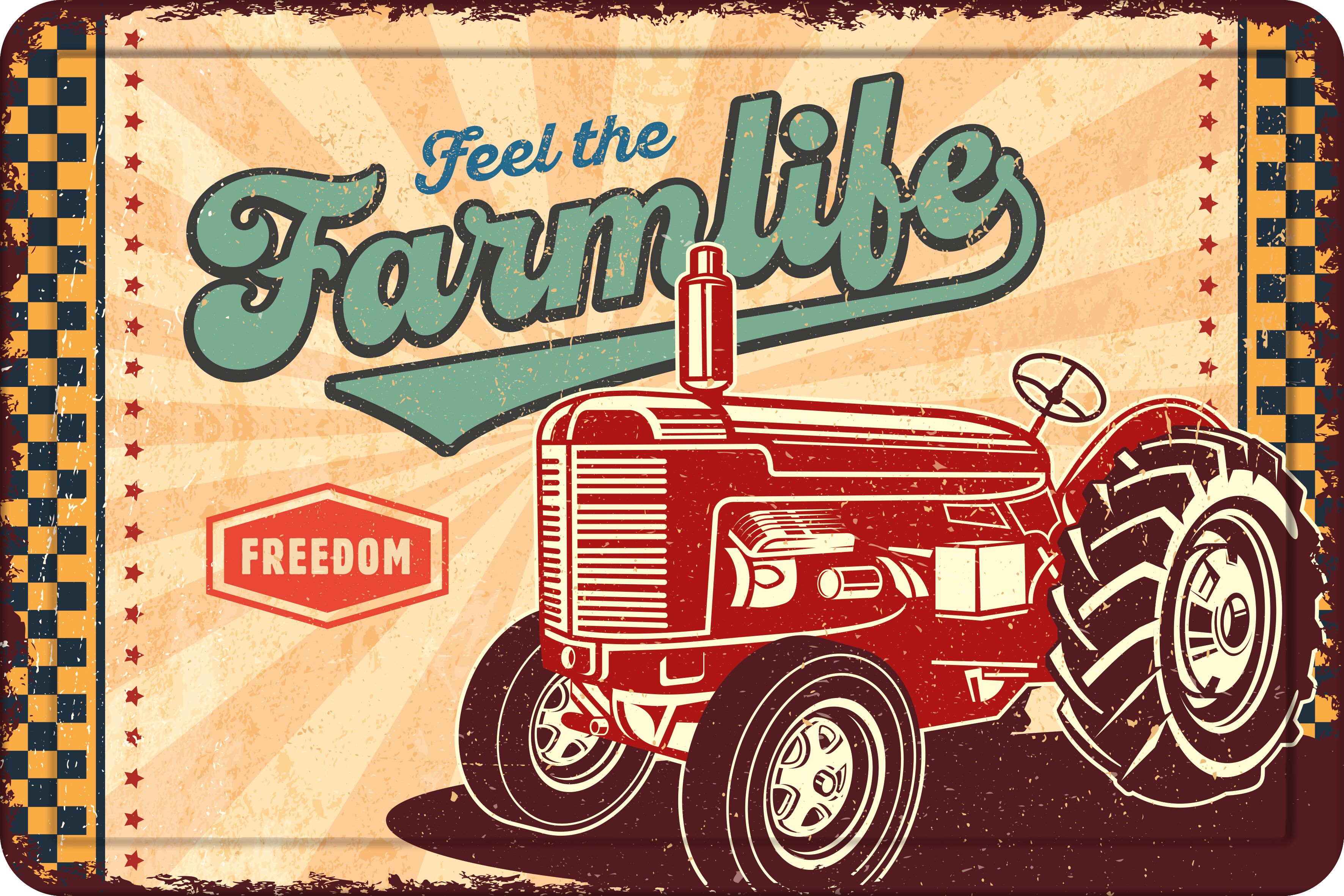 Plenty Gifts Sign Metal A4 Farmlife (h)