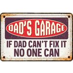 Sign Metal A4 Dad's Garage (h)