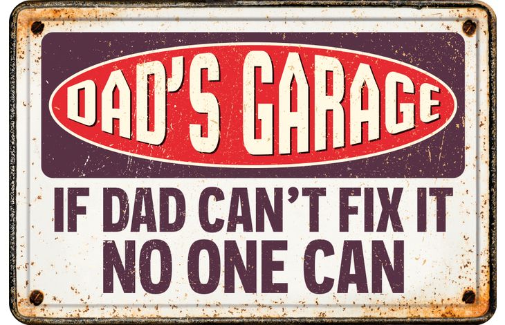 Plenty Gifts Sign Metal A4 Dad's Garage (h)