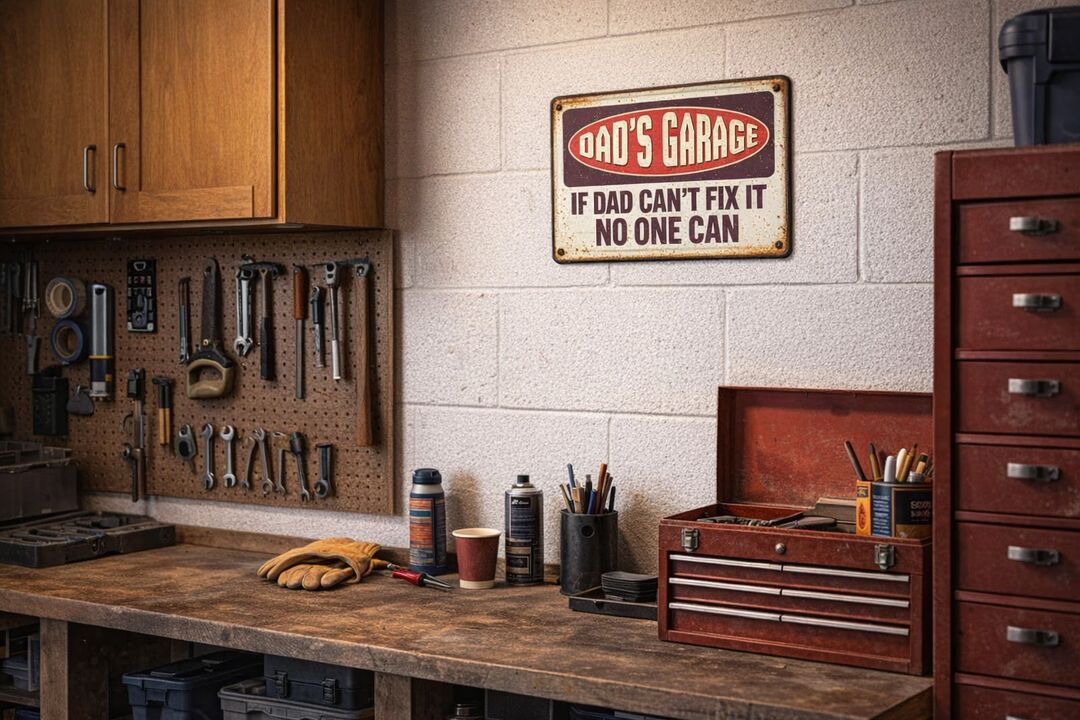 Plenty Gifts Bord blik A4 Dad's Garage (h)