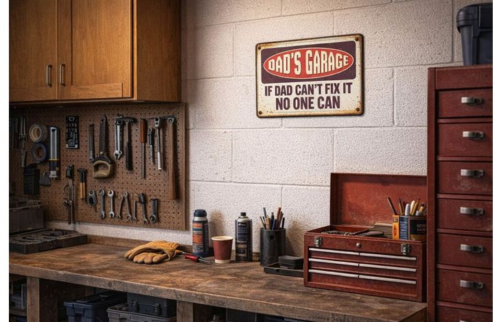 Plenty Gifts Bord blik A4 Dad's Garage (h)