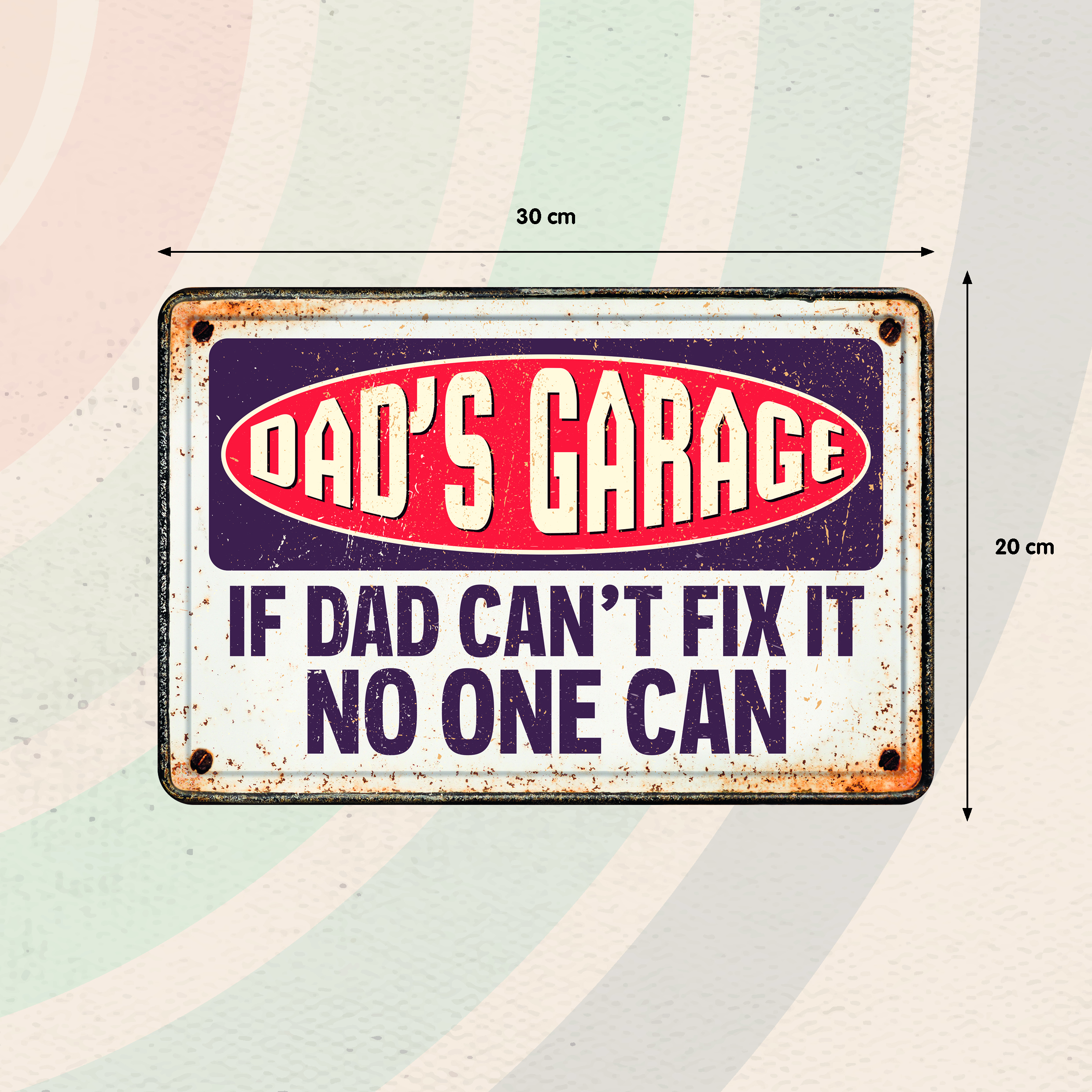 Plenty Gifts Sign Metal A4 Dad's Garage (h)