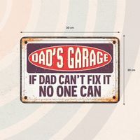 Plenty Gifts Sign Metal A4 Dad's Garage (h)
