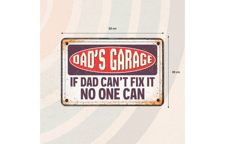 Plenty Gifts Sign Metal A4 Dad's Garage (h)