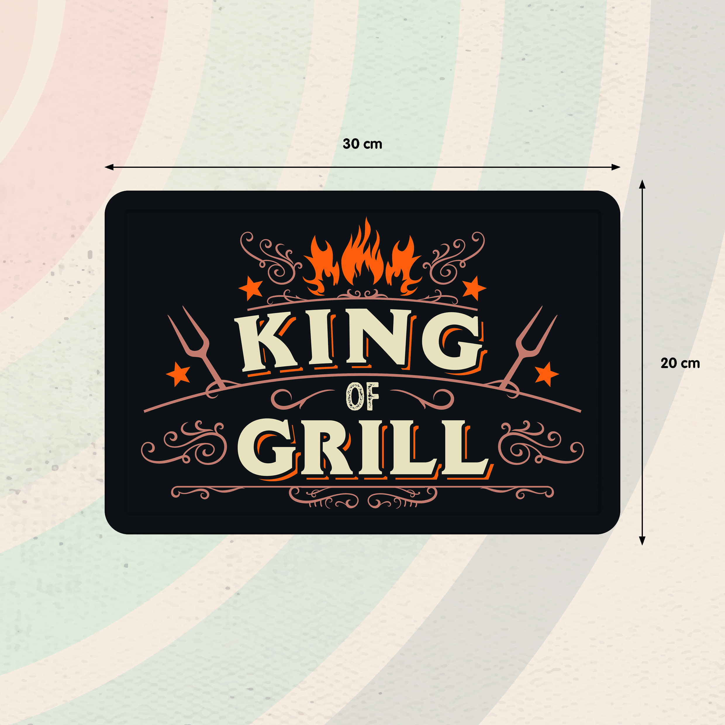 Plenty Gifts Sign Metal A4 King Of Grill (h)