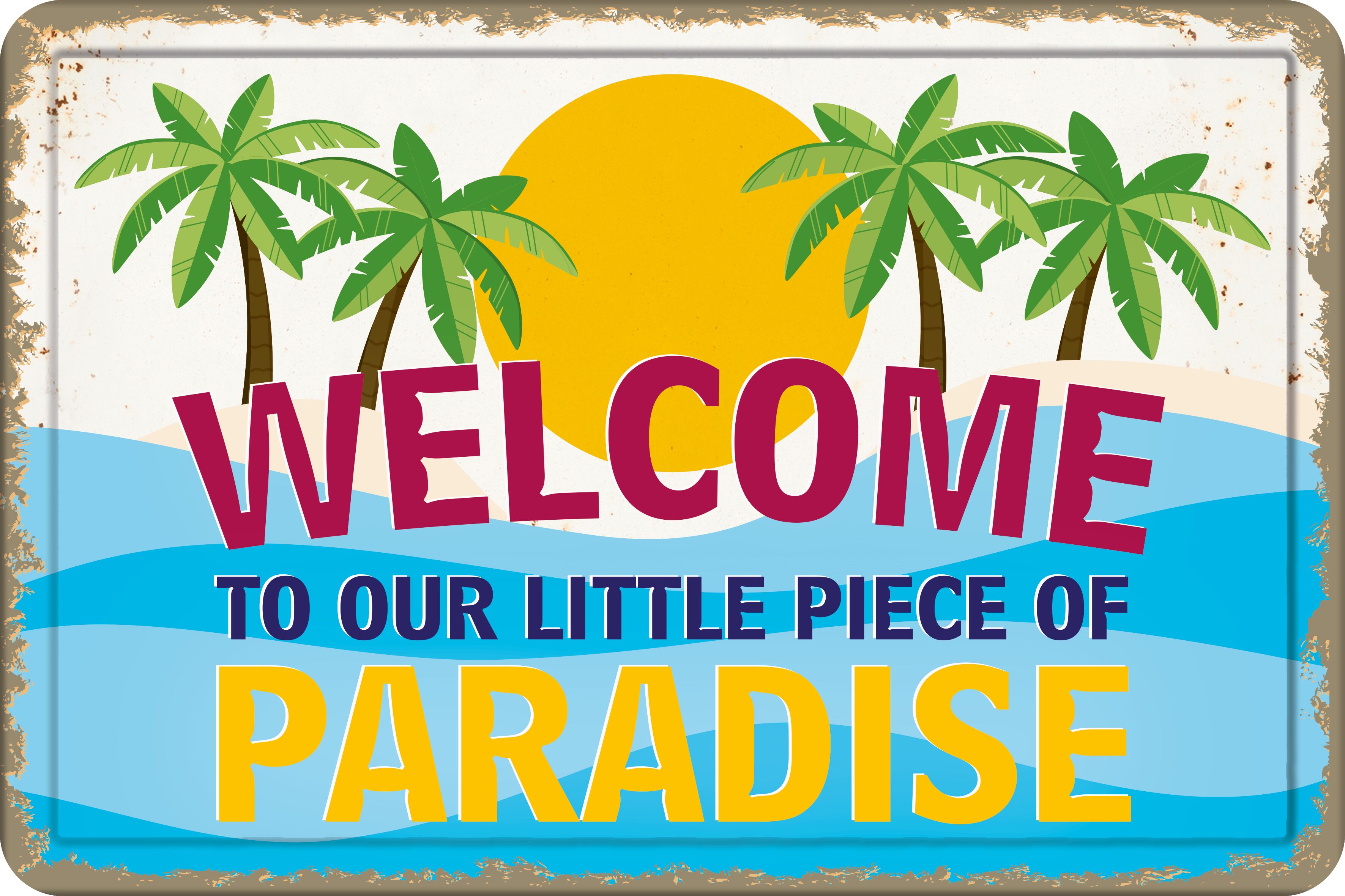 Plenty Gifts Sign Metal A4 Piece Of Paradise (h)