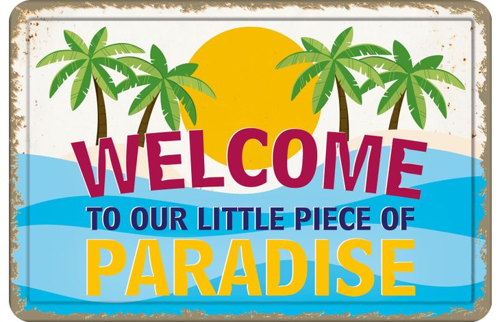 Plenty Gifts Sign Metal A4 Piece Of Paradise (h)