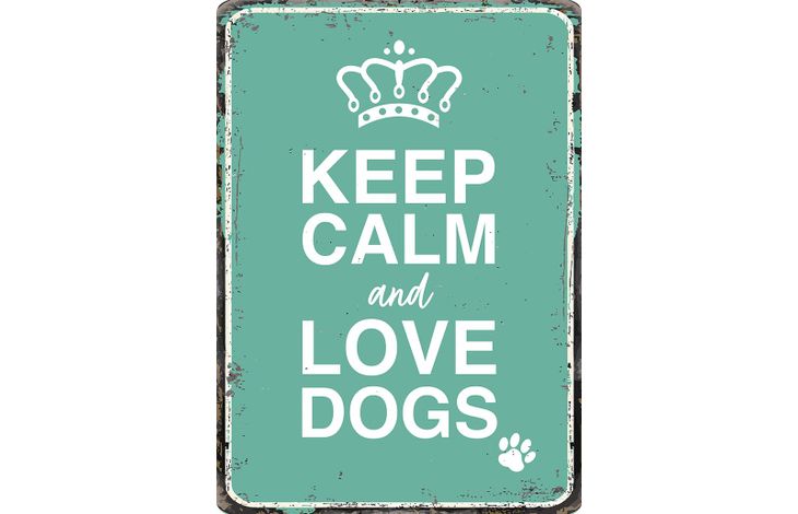 Plenty Gifts Sign Metal Keep Calm Love Dogs (v)