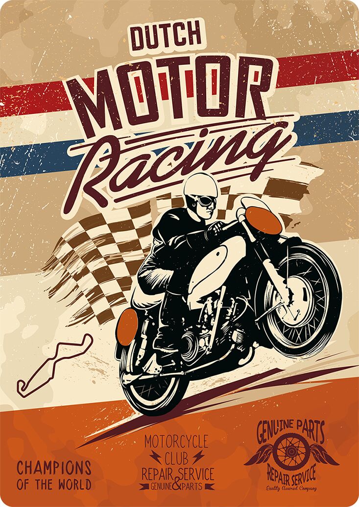 Plenty Gifts Bord Blik Dutch Motor Racing (v)