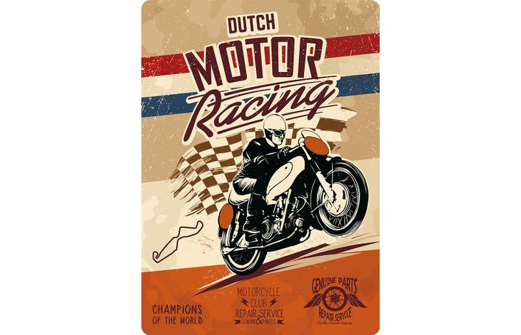 Plenty Gifts Bord Blik Dutch Motor Racing (v)