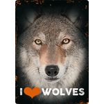 Bord blik I Love Wolves (v)