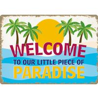 Plenty Gifts Sign Metal Piece Of Paradise Beach (h)