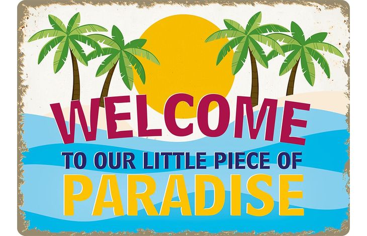 Plenty Gifts Sign Metal Piece Of Paradise Beach (h)
