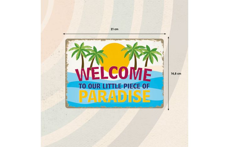 Plenty Gifts Sign Metal Piece Of Paradise Beach (h)