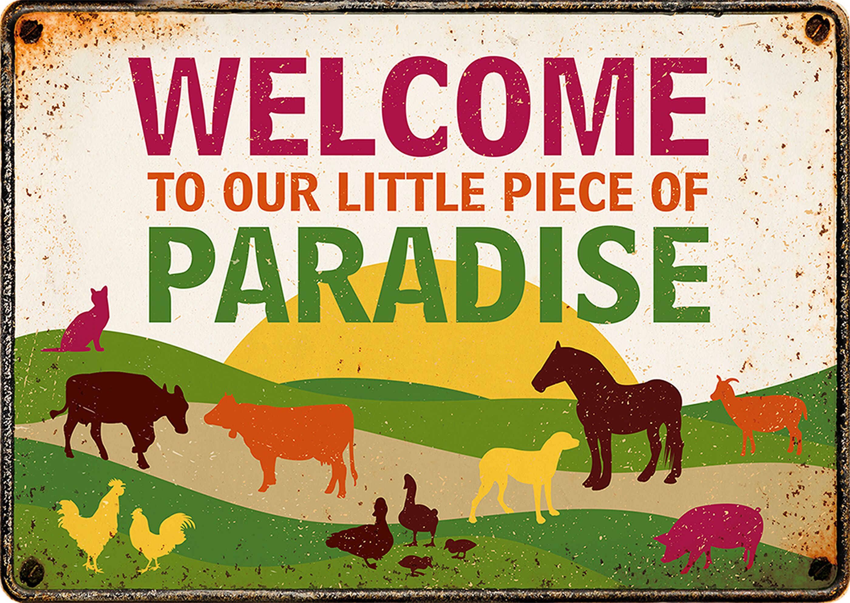 Plenty Gifts Sign Metal Piece Of Paradise Pets (h)
