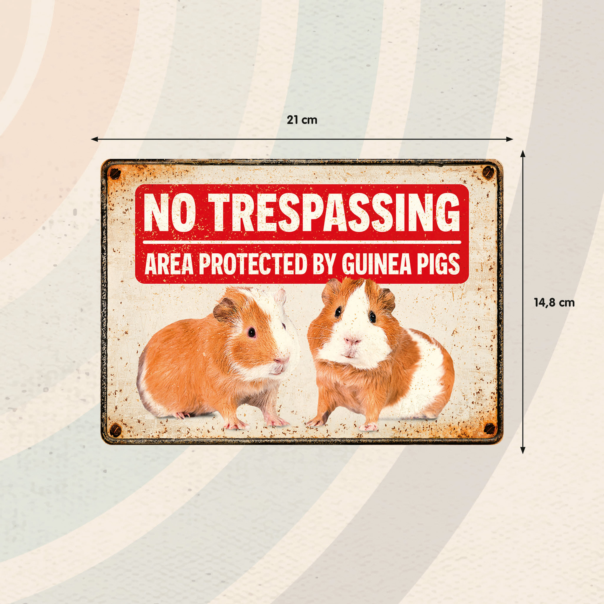 Plenty Gifts Sign Metal No Trespassing Guinea Pigs (h)
