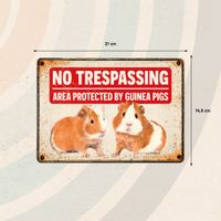 Plenty Gifts Sign Metal No Trespassing Guinea Pigs (h)