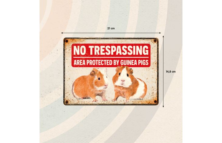 Plenty Gifts Sign Metal No Trespassing Guinea Pigs (h)