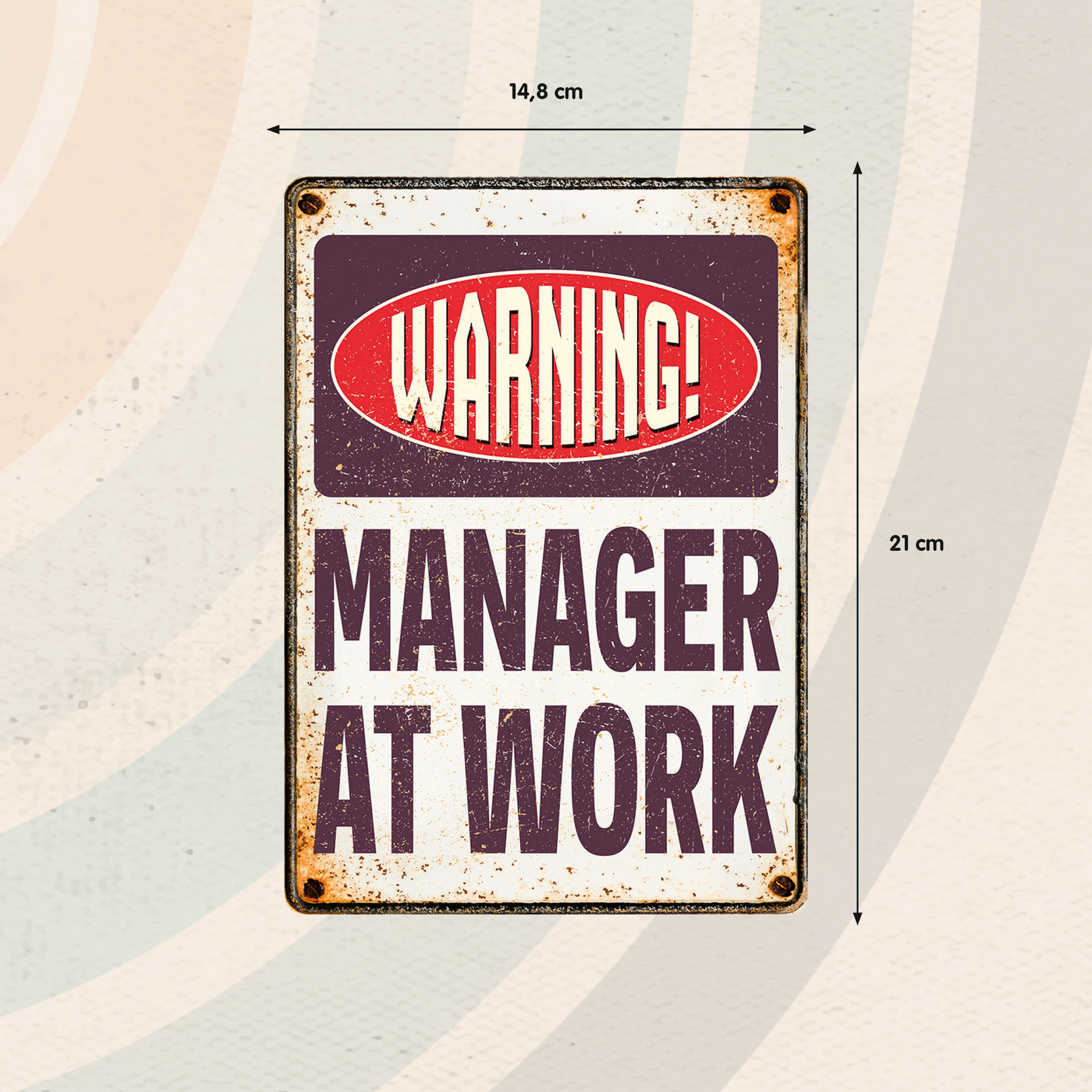 Plenty Gifts Sign Metal Manager At Work (v)