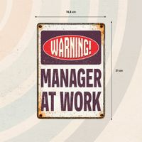 Plenty Gifts Sign Metal Manager At Work (v)