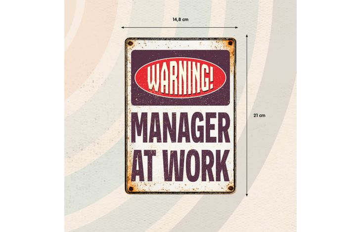 Plenty Gifts Sign Metal Manager At Work (v)