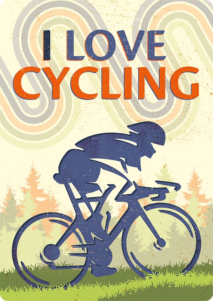 Plenty Gifts Sign Metal I Love Cycling (v)