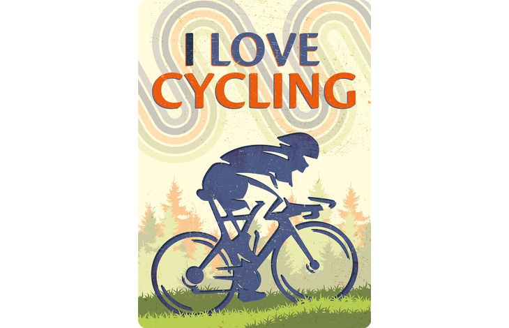 Plenty Gifts Sign Metal I Love Cycling (v)