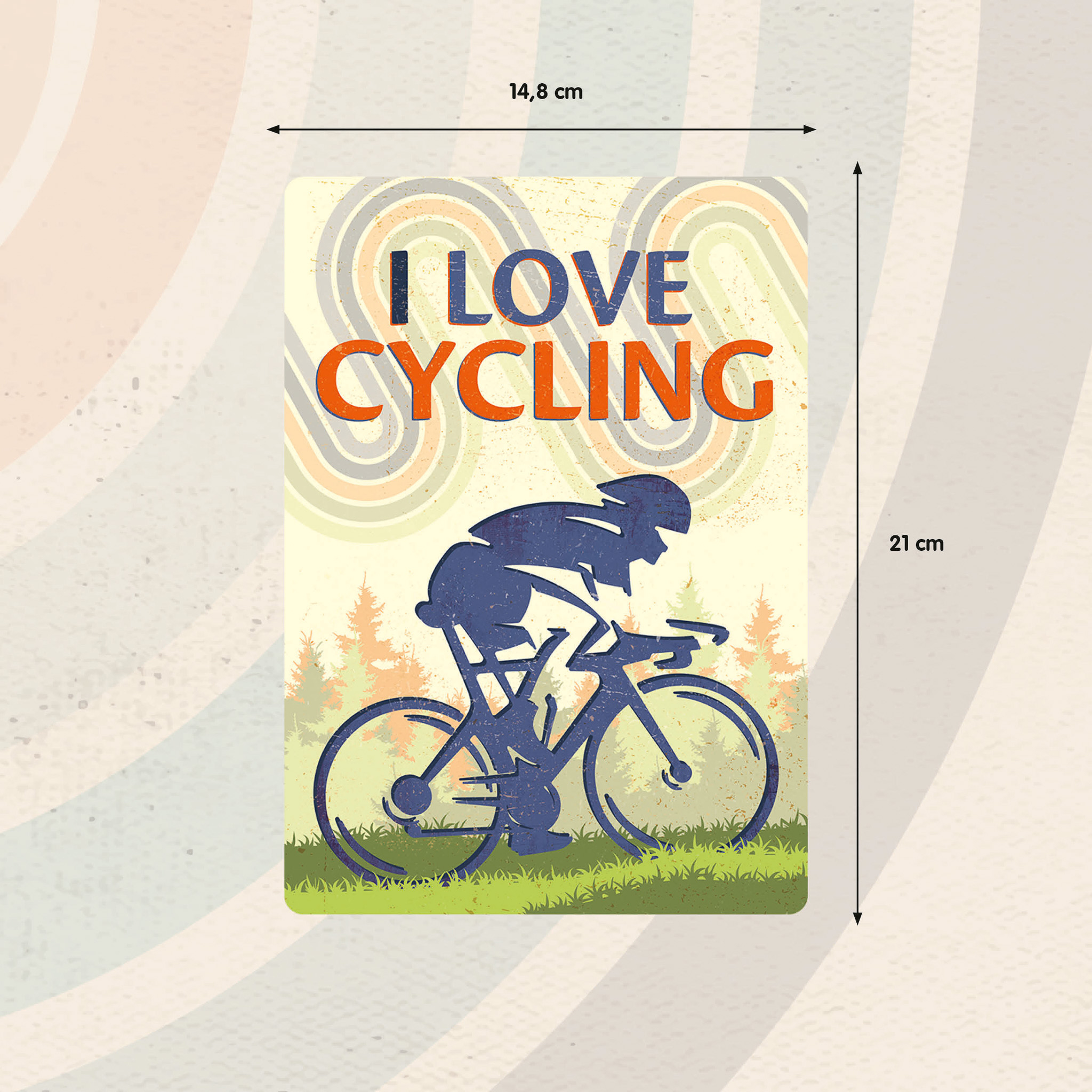 Plenty Gifts Sign Metal I Love Cycling (v)