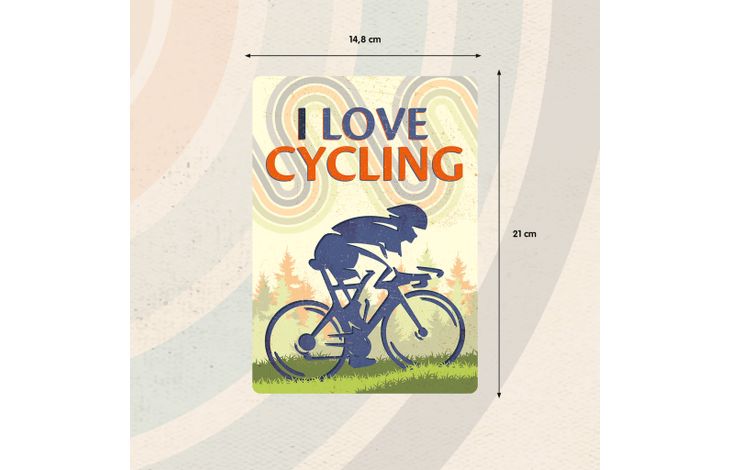Plenty Gifts Sign Metal I Love Cycling (v)