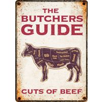 Plenty Gifts Sign Metal The Butchers Guide (v)