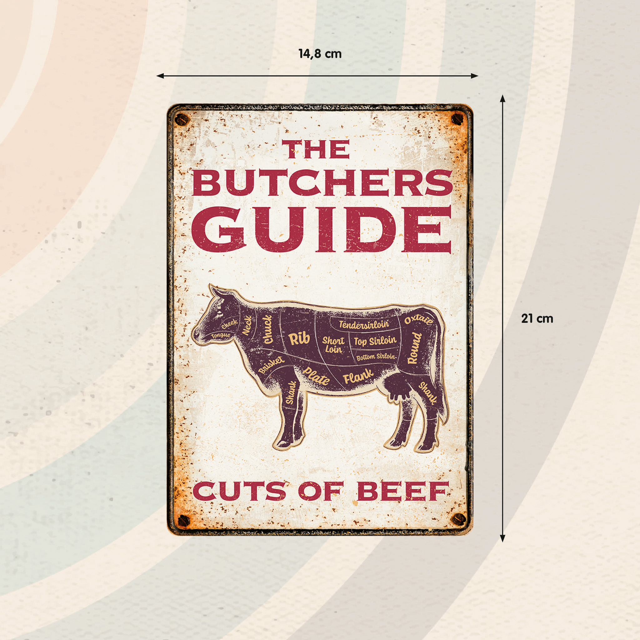 Plenty Gifts Sign Metal The Butchers Guide (v)