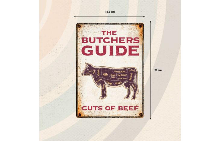 Plenty Gifts Sign Metal The Butchers Guide (v)