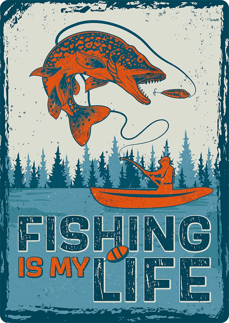 Plenty Gifts Sign Metal Fishing Is My Life (v)