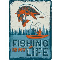 Plenty Gifts Sign Metal Fishing Is My Life (v)