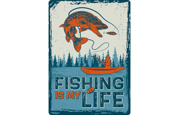 Plenty Gifts Sign Metal Fishing Is My Life (v)