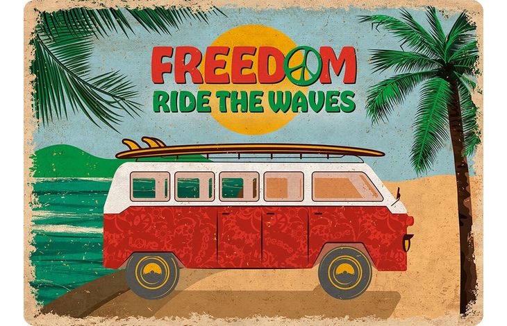 Plenty Gifts Sign Metal Freedom Ride The Waves (h)