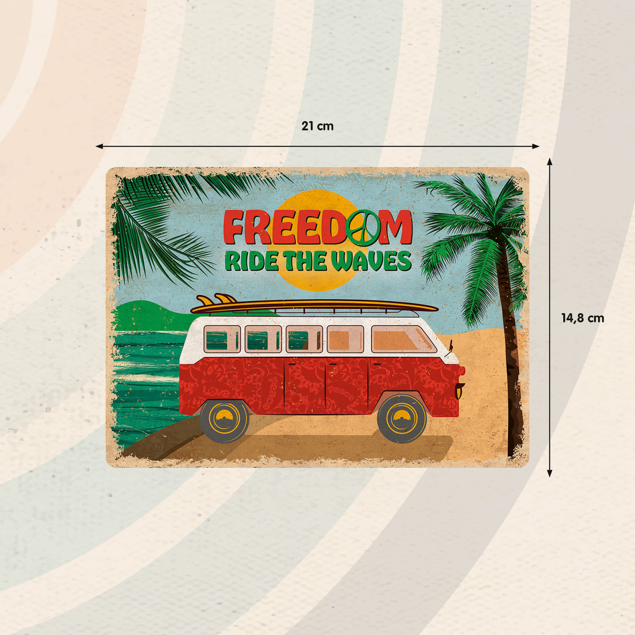 Plenty Gifts Sign Metal Freedom Ride The Waves (h)