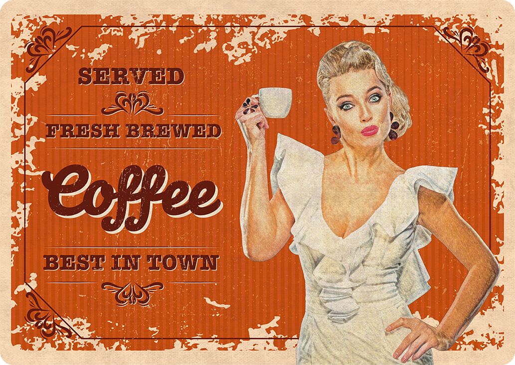 Plenty Gifts Bord blik Coffee (h)