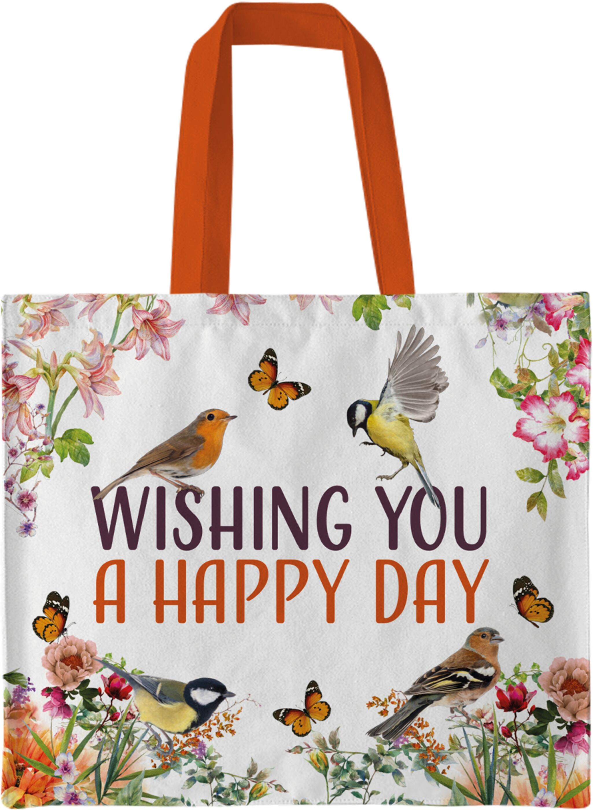 Plenty Gifts Canvas Tote Bag Happy Day Birds