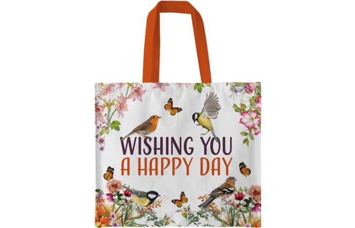 Plenty Gifts Canvas Tote Bag Happy Day Birds