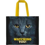 Canvas Tote Bag Cats Eyes Black