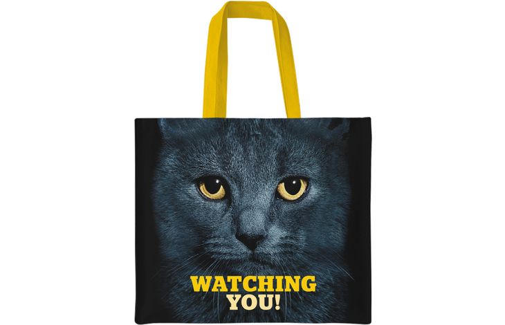 Plenty Gifts Canvas Tote Bag Cats Eyes Black