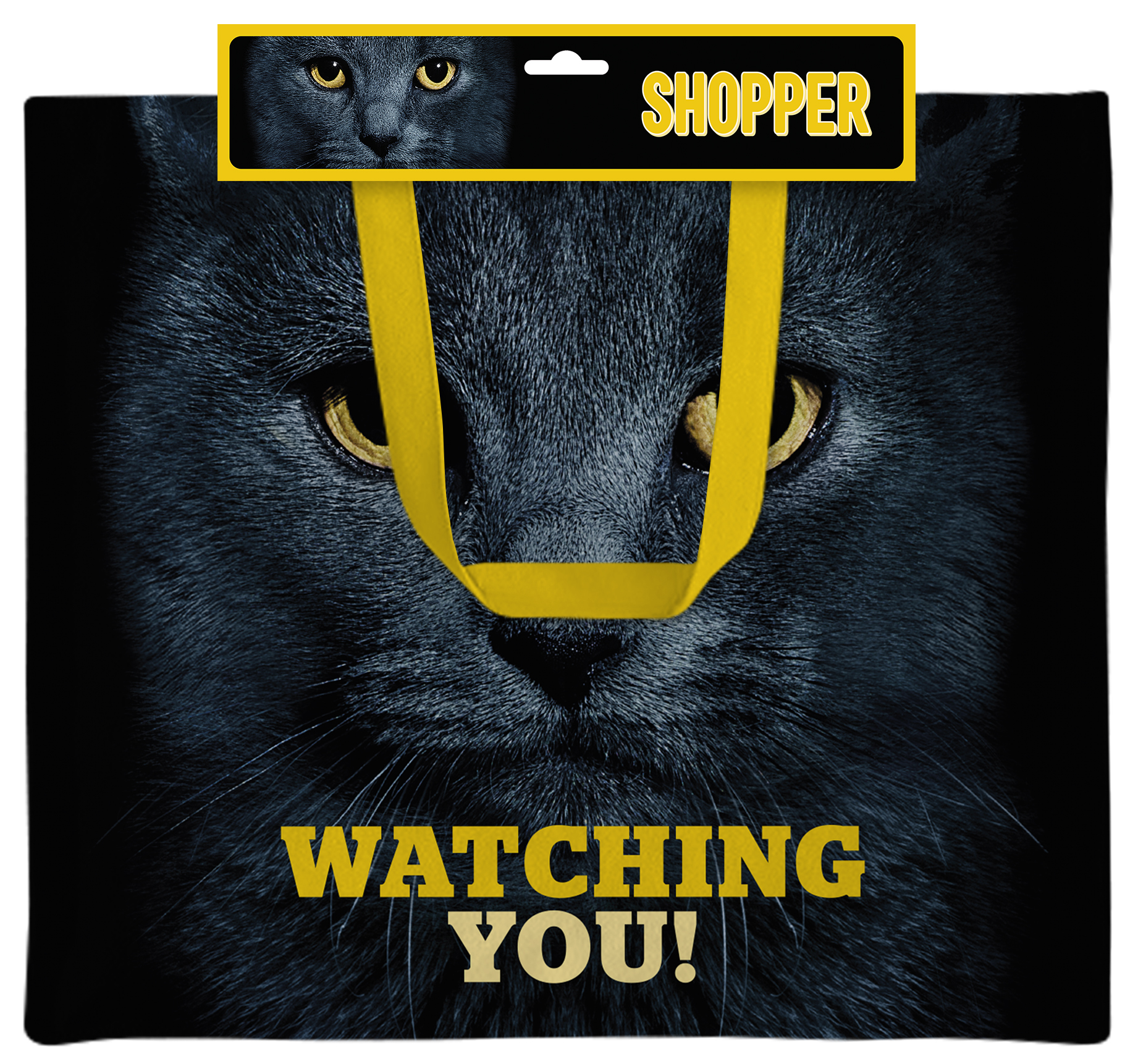 Plenty Gifts Canvas Tote Bag Cats Eyes Black