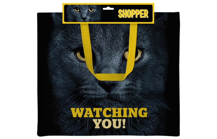 Plenty Gifts Canvas Tote Bag Cats Eyes Black