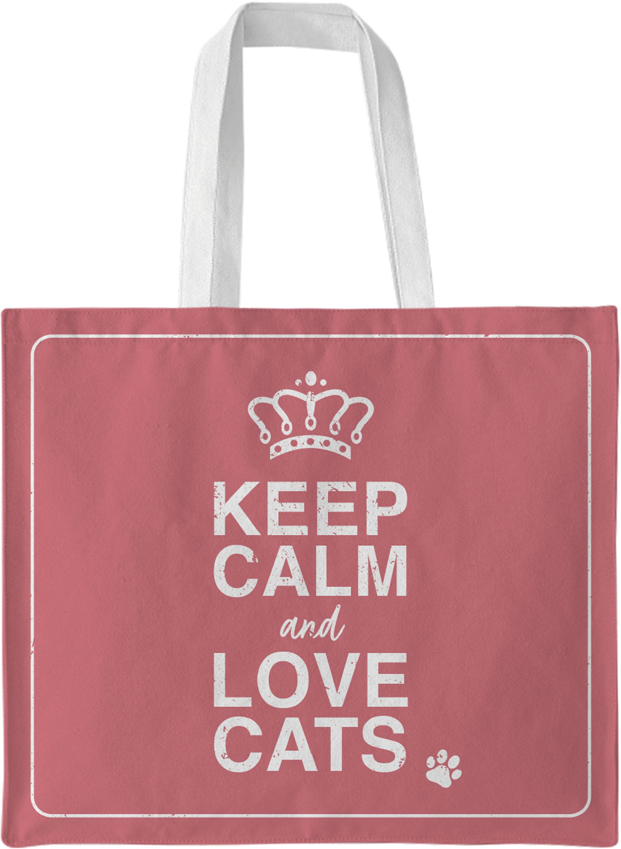 Plenty Gifts Canvas Tote Bag Keep Calm Love Cats