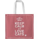 Canvas Tote Bag Keep Calm Love Cats